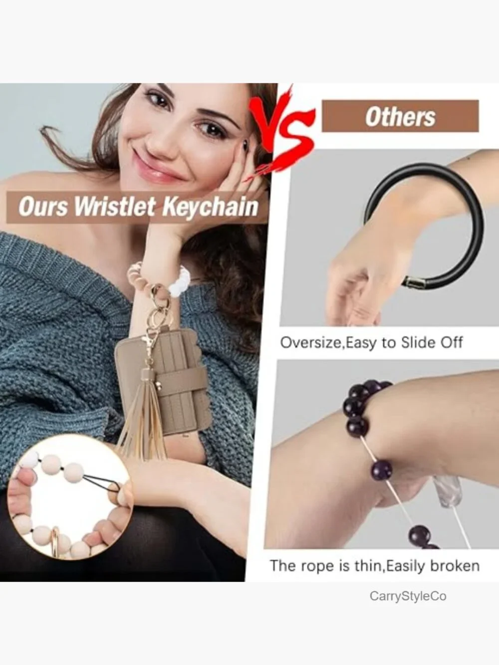 Small Wristlet Wallet RFID Card Holder Keychain